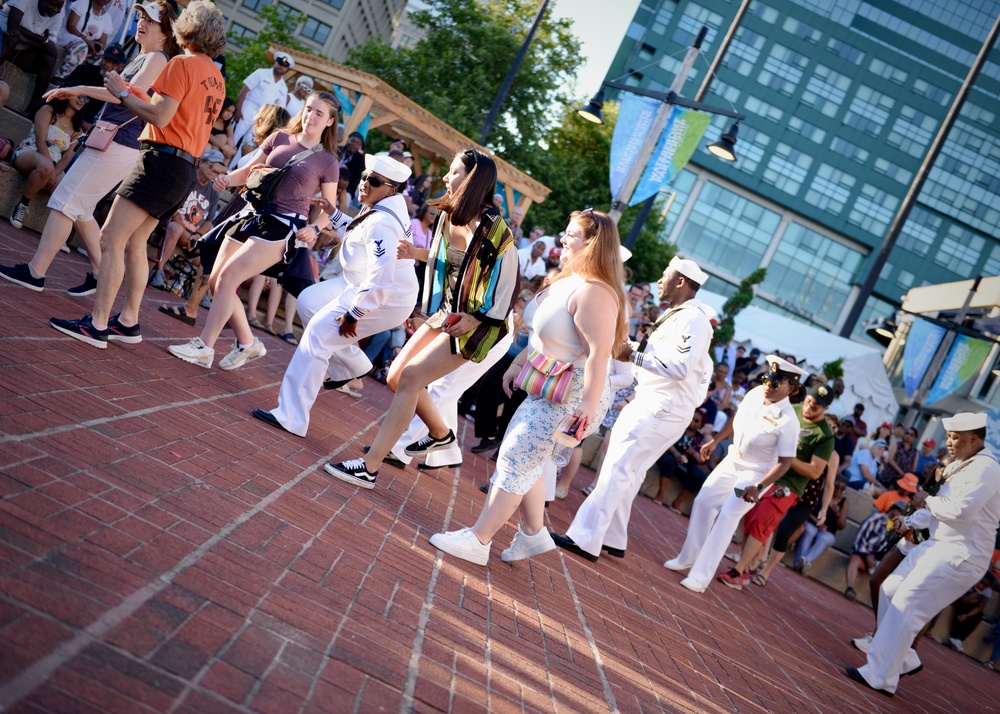 Navy Band The Cruisers Plays Inner Harbor During Maryland Fleet Week 2024