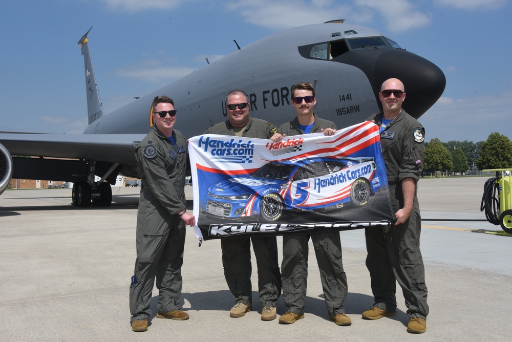 Iowa ANG KC-135 flight crew - NASCAR Iowa Corn 350 flyover