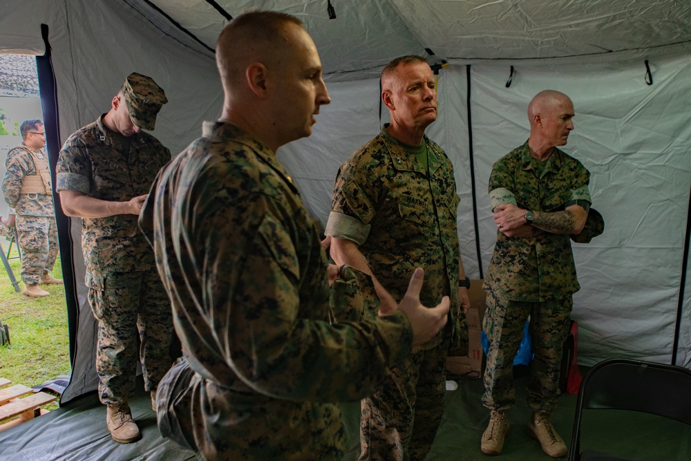 Marine Corps Installations Command Commander views dental field exercise Shika-X at Marine Corps Air Station Iwakuni