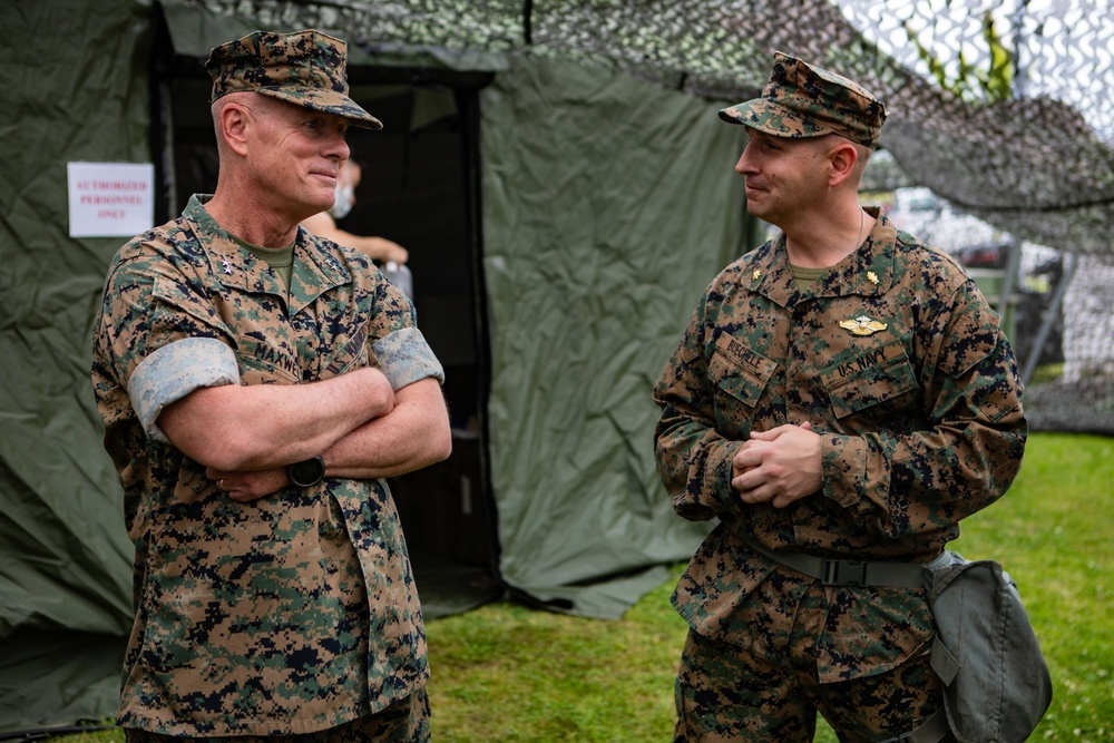 Marine Corps Installations Command Commander views dental field exercise Shika-X at Marine Corps Air Station Iwakuni