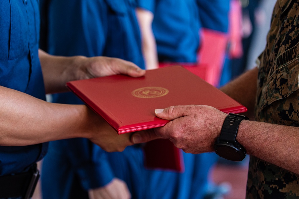 Marine Corps Installations Command Commanding General awards Master Labor Contract First Responders at Marine Corps Air Station Iwakuni