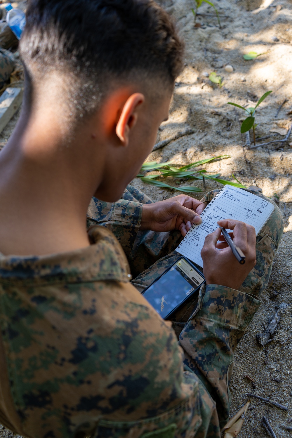 MRF-D 24.3: Marine Cpl. Daniel Harper rehearses call for fire during WADER