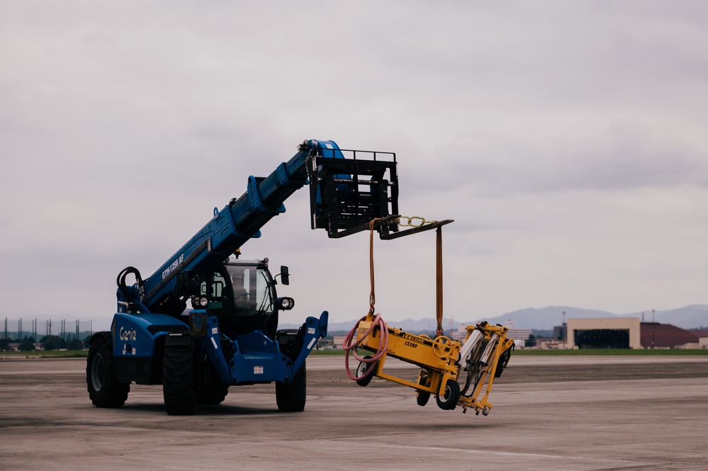 The 139th Civil Engineer Squadron starts digging for ramp extention