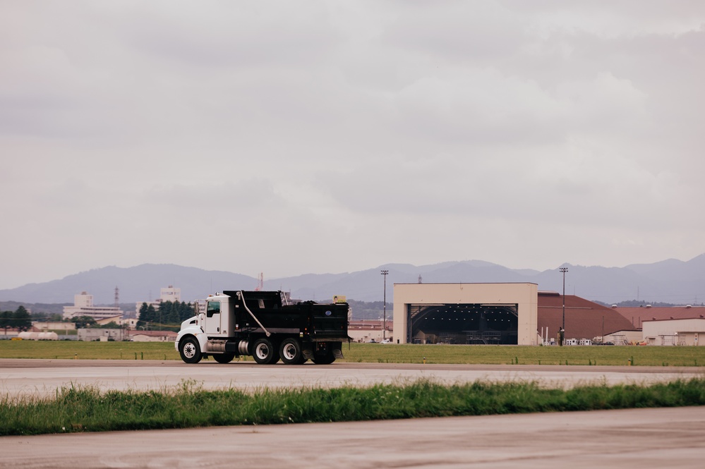 The 139th Civil Engineer Squadron starts digging for ramp extention