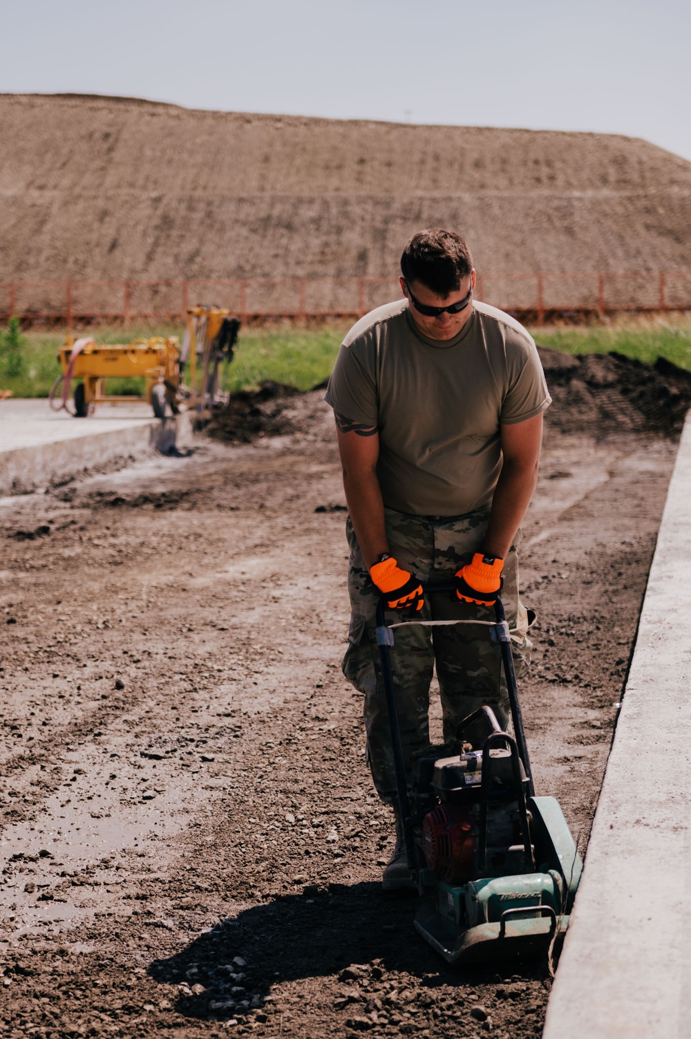 The 139th Civil Engineer Squadron starts digging for ramp extention