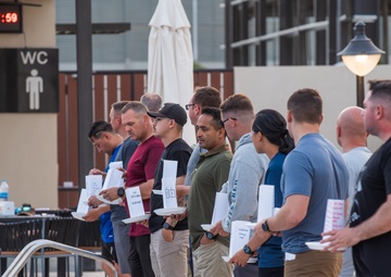 Soldiers honor the fallen during a Memorial Day candlelight service