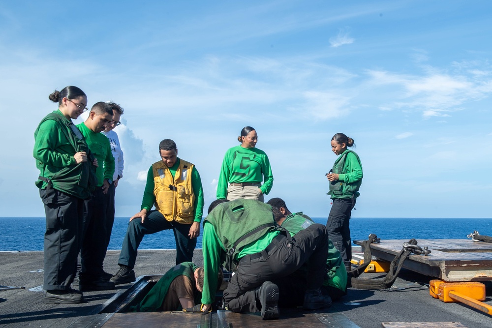 Theodore Roosevelt Flight Deck Maintenance