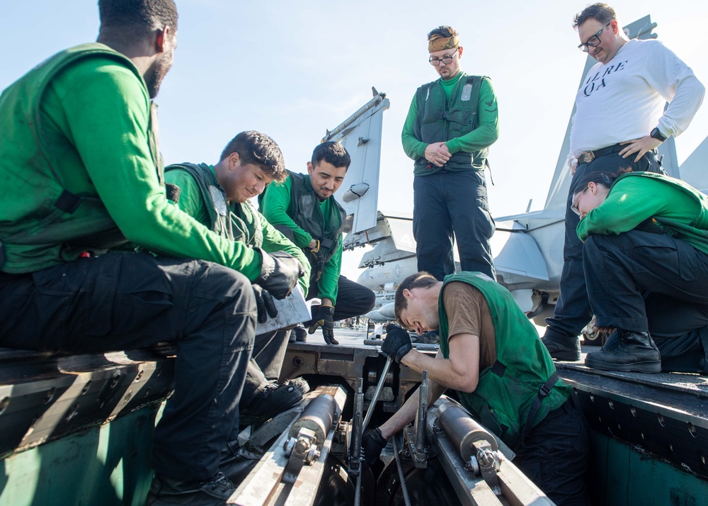 Theodore Roosevelt Flight Deck Maintenance