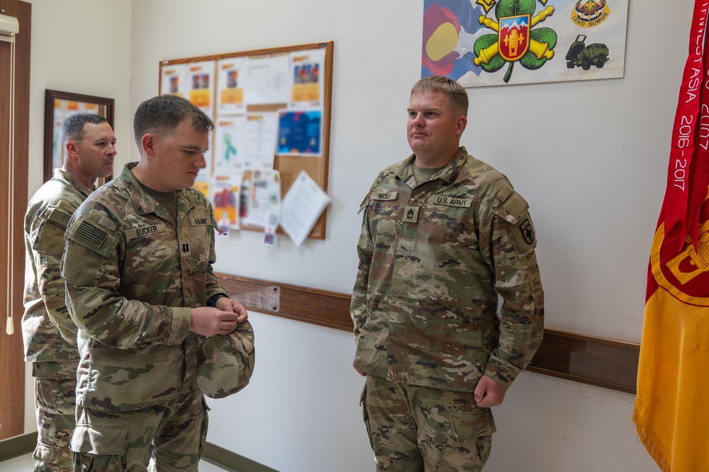 Sgt. 1st Class Rick Wolf Promotion Ceremony