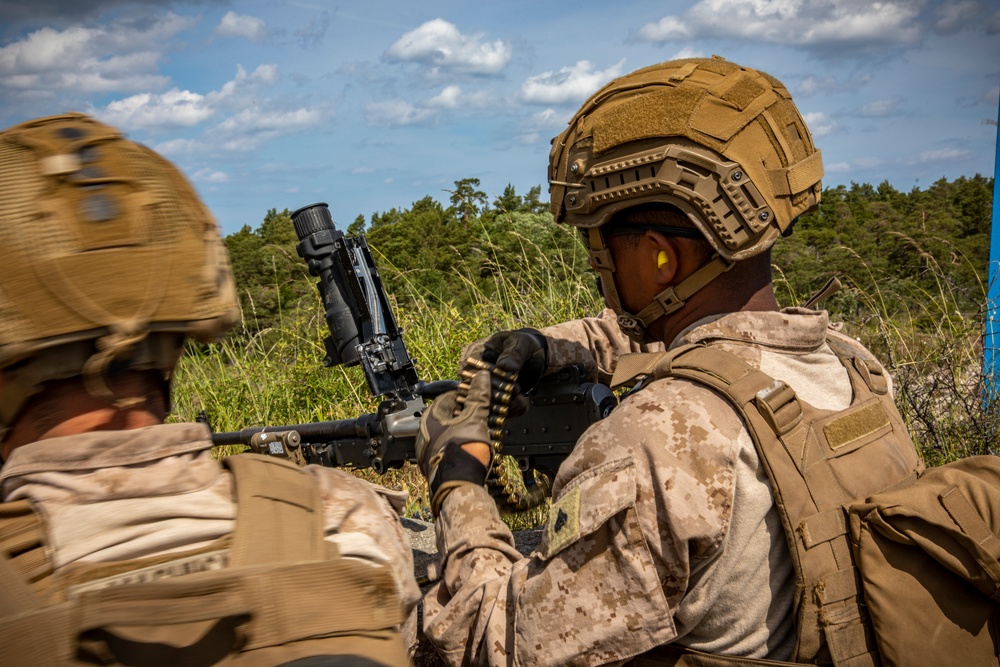 2nd AAB Marines, Swedish 181st Armored Battalion conduct an integrated company level dry-fire and maneuver range in Sweden during BALTOPS 24