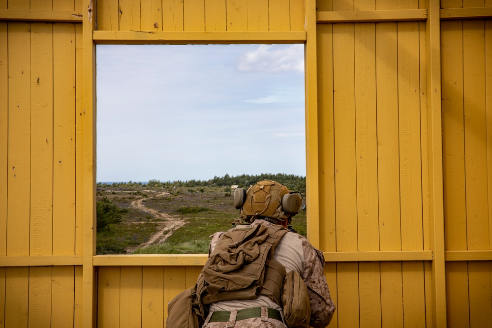 2nd AAB Marines, Swedish 181st Armored Battalion conduct an integrated company level dry-fire and maneuver range in Sweden during BALTOPS 24