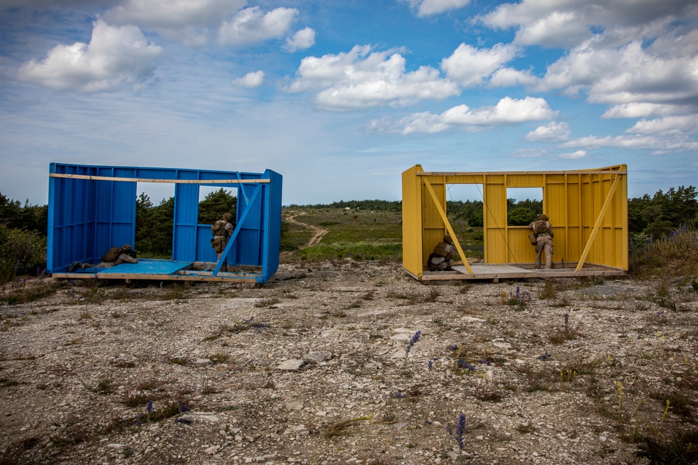 2nd AAB Marines, Swedish 181st Armored Battalion conduct an integrated company level dry-fire and maneuver range in Sweden during BALTOPS 24