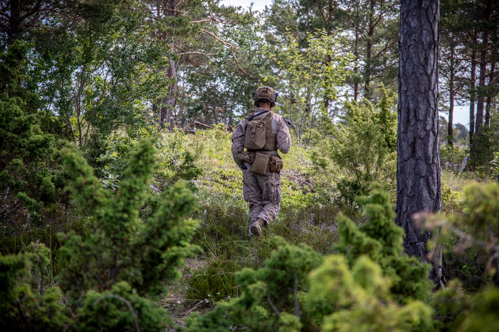 2nd AAB Marines, Swedish 181st Armored Battalion conduct an integrated company level dry-fire and maneuver range in Sweden during BALTOPS 24