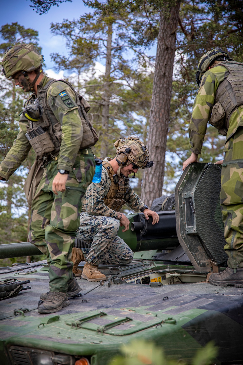 2nd ANGLICO Marines learn more about Swedish Army CV90 Infantry Fighting Vehicle in Sweden during BALTOPS 24