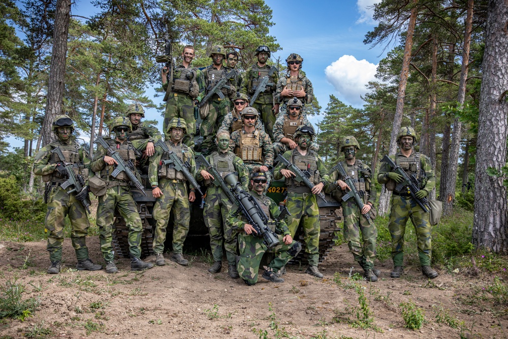 2nd ANGLICO Marines learn more about Swedish Army CV90 Infantry Fighting Vehicle in Sweden during BALTOPS 24