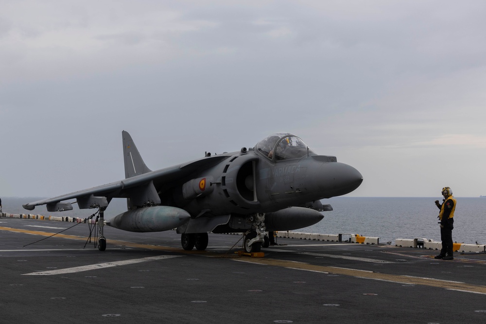 Wasp Aircraft Cross-deck with Spanish Navy