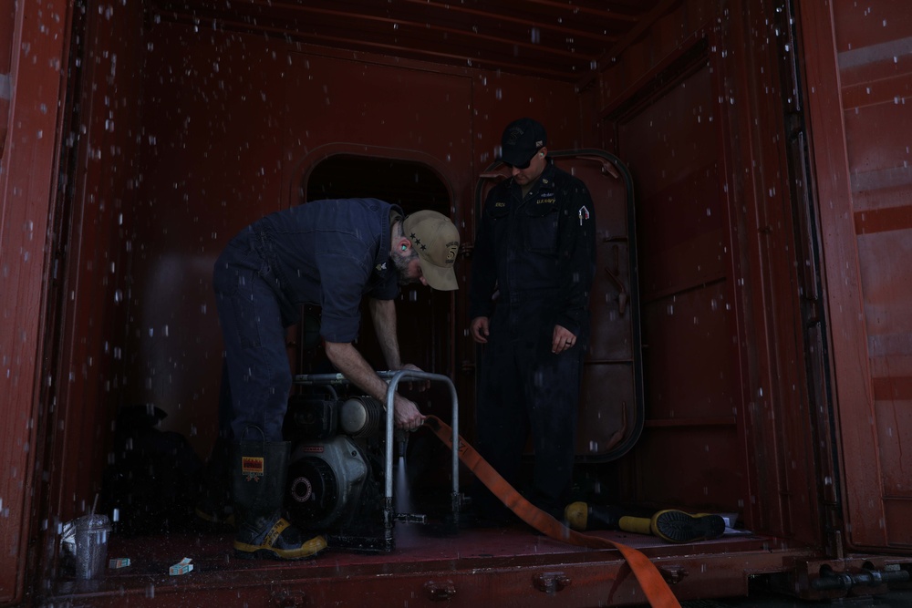 NSA Bahrain, Royal Jordanian Navy, Royal Saudi Navy Conduct Fire Fighting Training during Exercise Compass Rose III