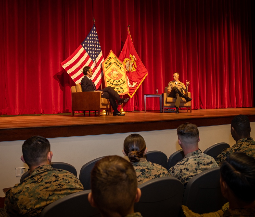 Elliot Ackerman gives lecture at Marine Corps Base Quantico