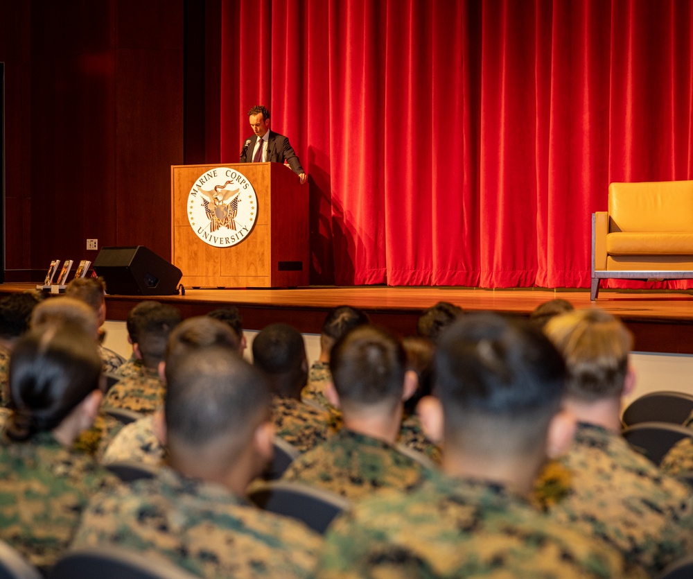Elliot Ackerman gives lecture at Marine Corps Base Quantico