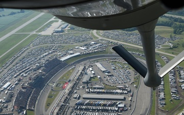 Iowa Air Guard performs Iowa Corn 350 flyover