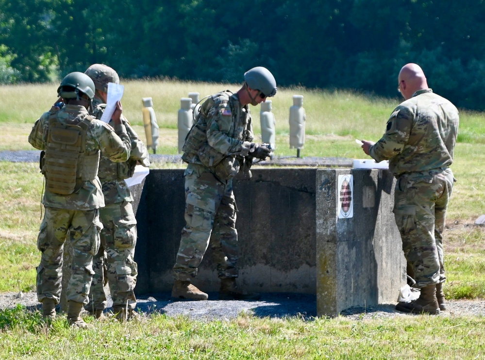 1-110th Infantry Regiment performed Hand Grenade practice during Annual Training