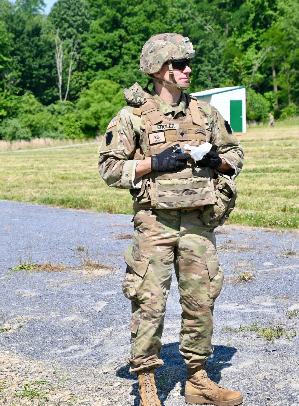 1-110th Infantry Regiment performed Hand Grenade practice during Annual Training