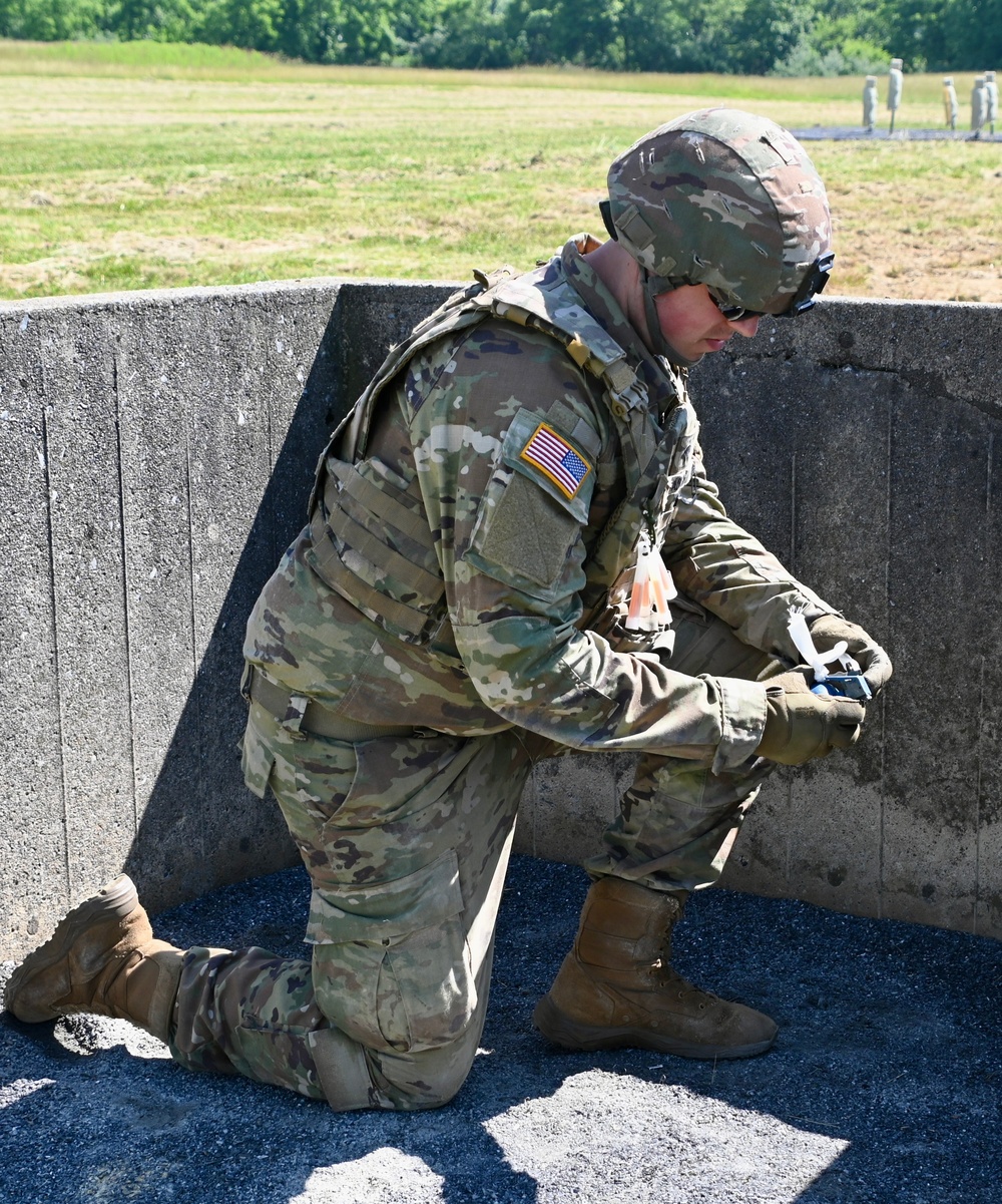 1-110th Infantry Regiment performed Hand Grenade practice during Annual Training