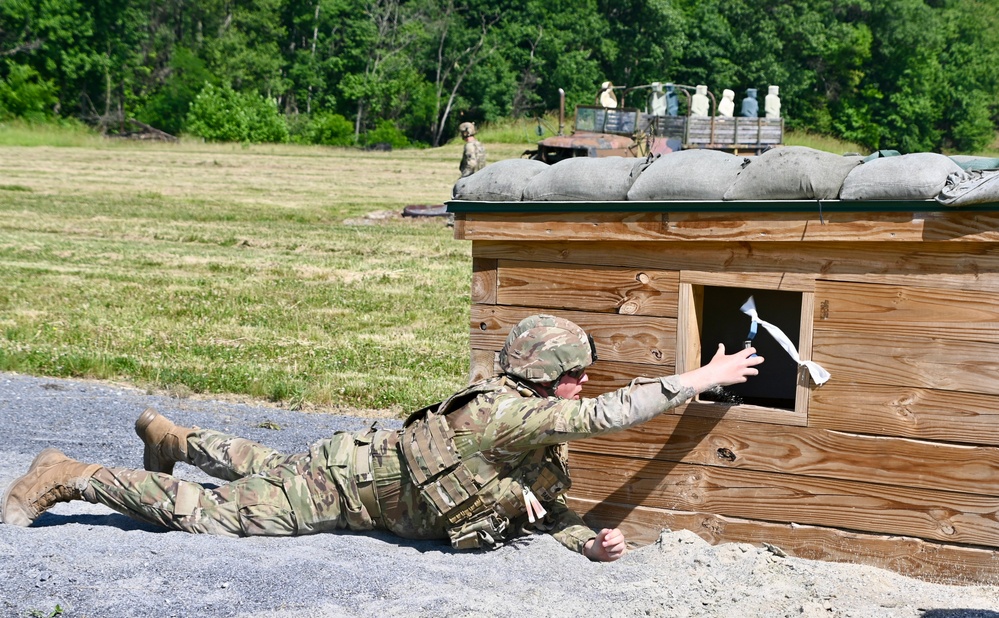 1-110th Infantry Regiment performed Hand Grenade practice during Annual Training