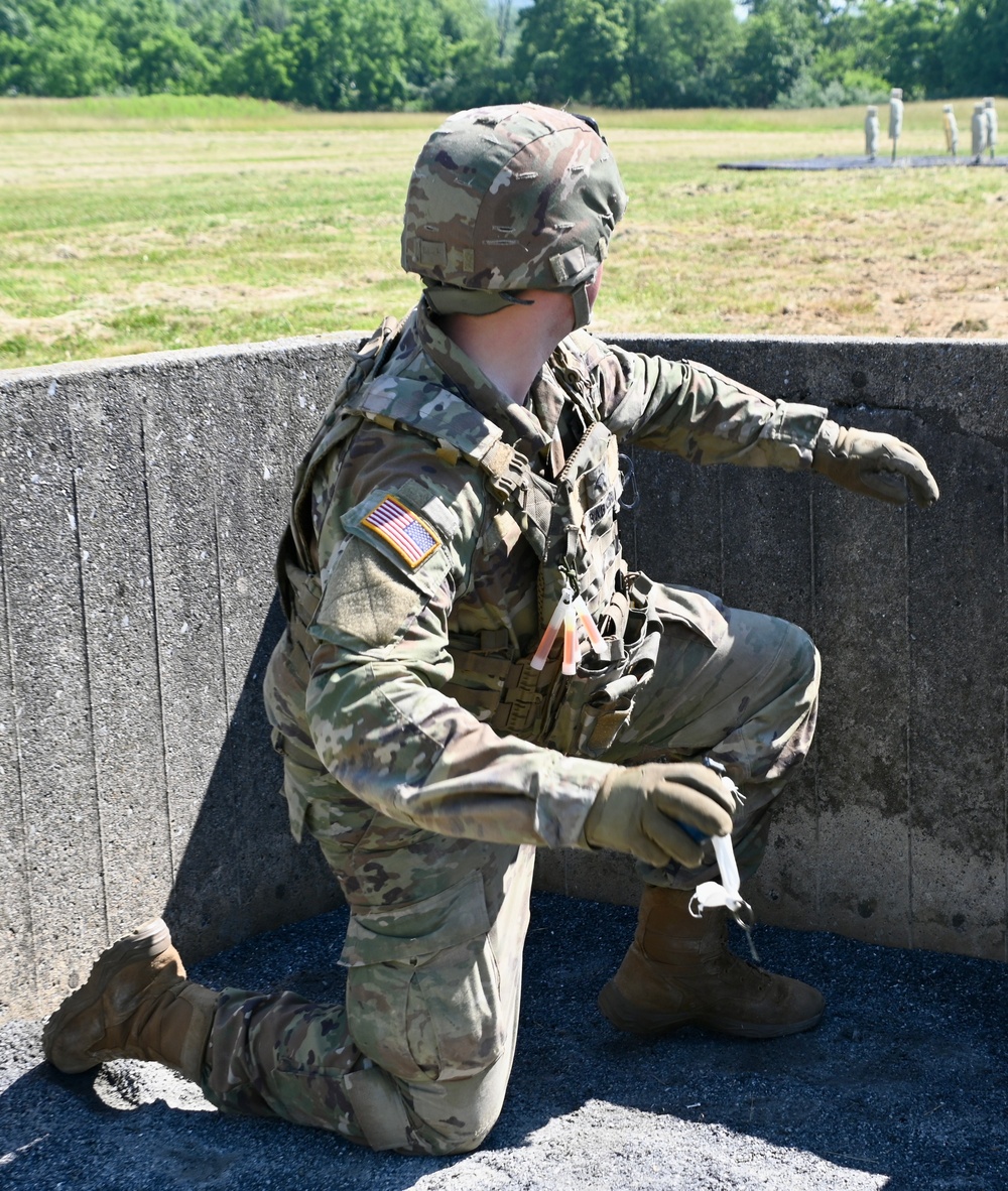 1-110th Infantry Regiment performed Hand Grenade practice during Annual Training