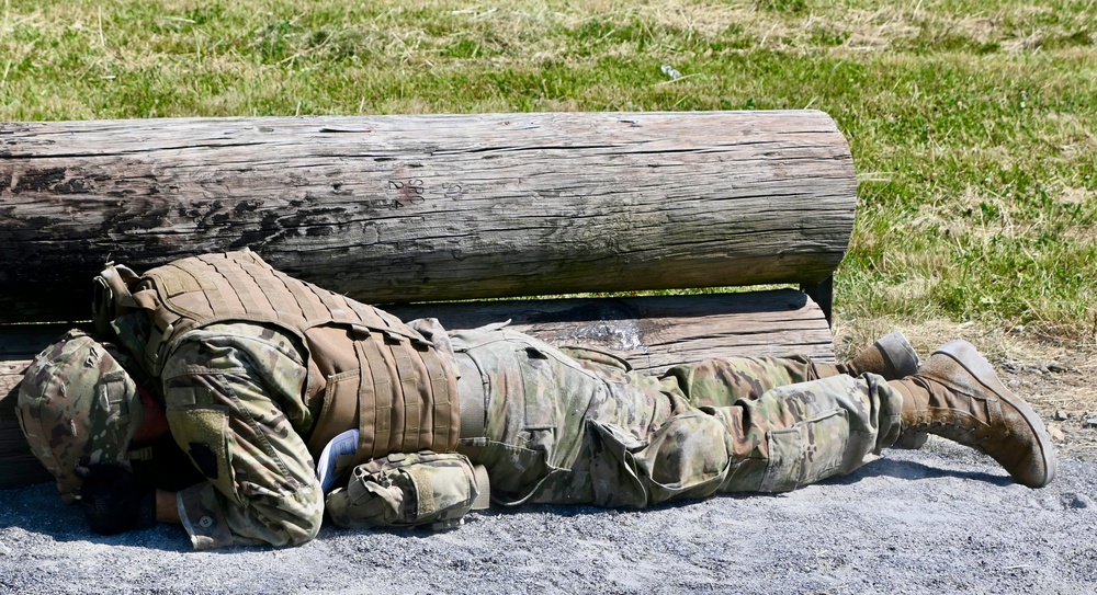 1-110th Infantry Regiment performed Hand Grenade practice during Annual Training