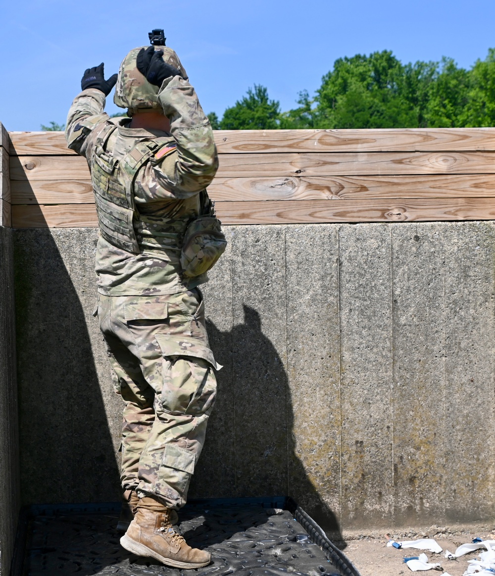 1-110th Infantry Regiment performed Hand Grenade practice during Annual Training