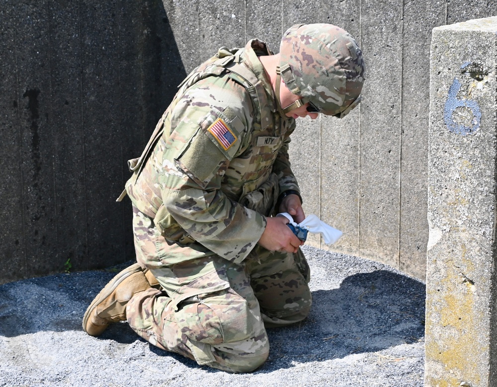 1-110th Infantry Regiment performed Hand Grenade practice during Annual Training