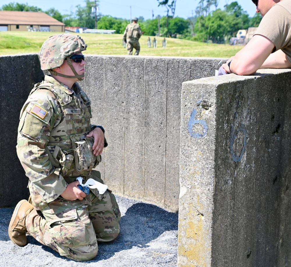 1-110th Infantry Regiment performed Hand Grenade practice during Annual Training