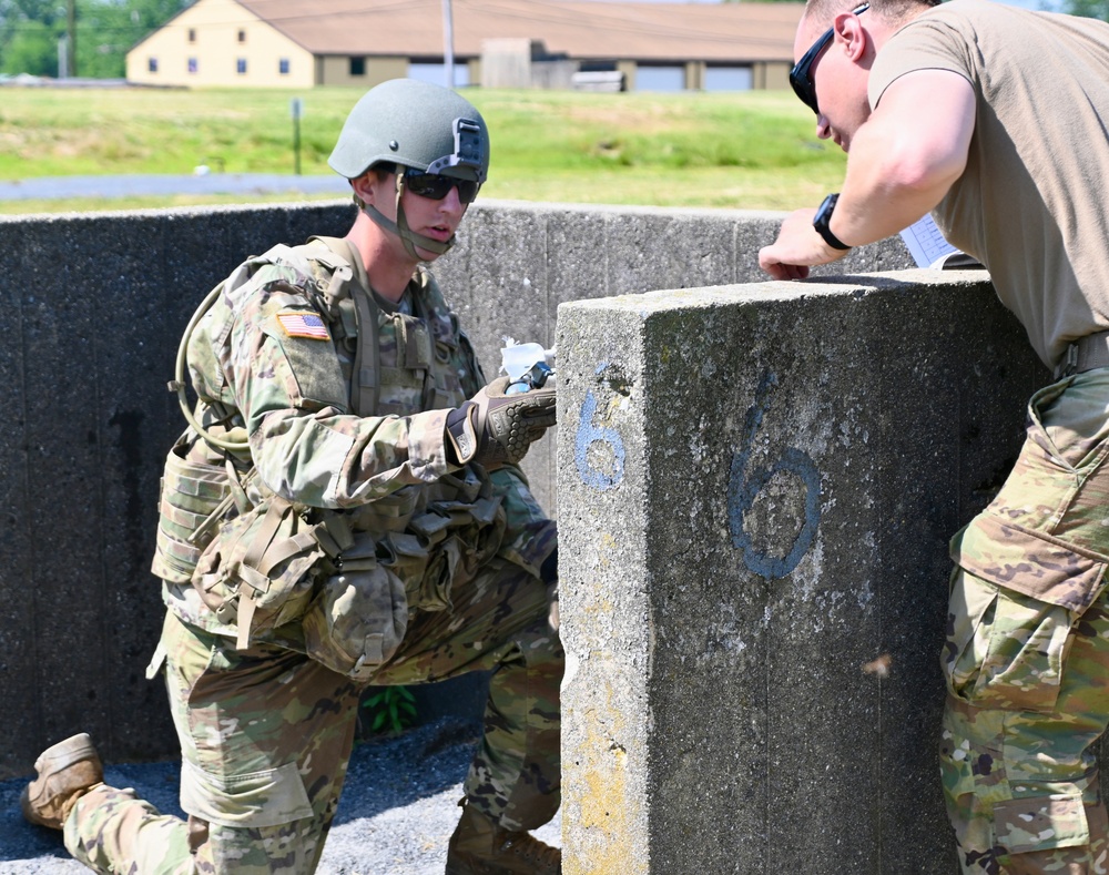 1-110th Infantry Regiment performed Hand Grenade practice during Annual Training