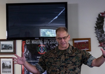 Chaplain of the Marine Corps speaks to 1st MARDIV Marines