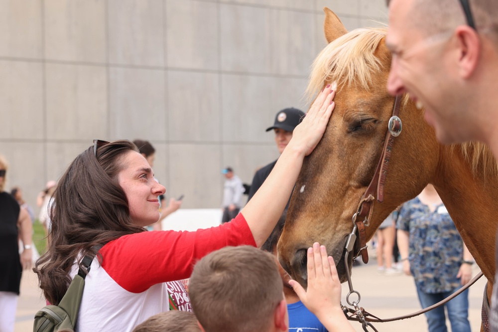 Mounted Color Guard tours grounds of NMMC