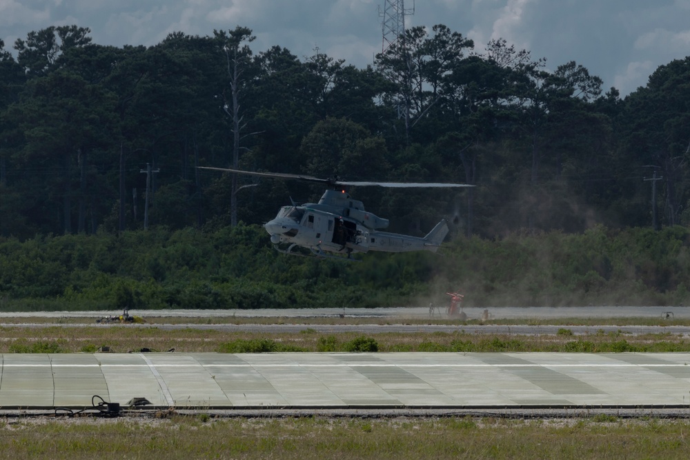 U.S. Marines with Marine Air Control Squadron 24 conduct base defense