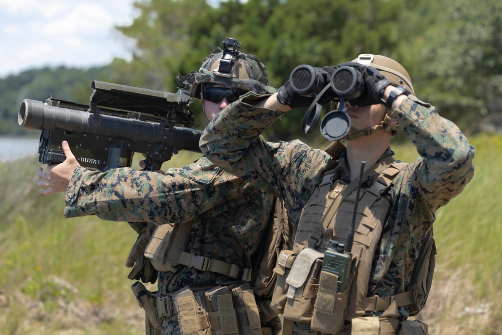 U.S. Marines with Marine Air Control Squadron 24 conduct base defense