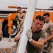 The 139th Civil Engineer Squadron lay concrete for ramp extention