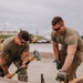 The 139th Civil Engineer Squadron lay concrete for ramp extention