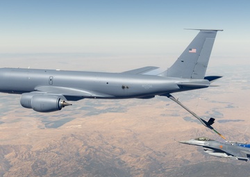 Edwards AFB 50th Anniversary F-16 Fighting Falcon flies over the desert of Southern California