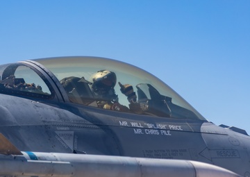 Edwards AFB 50th Anniversary F-16 Fighting Falcon flies over the desert of Southern California
