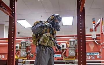 An EOD Technician Prepares to Respond to an Improvised Explosive Device During a Drill at the Guam Airport