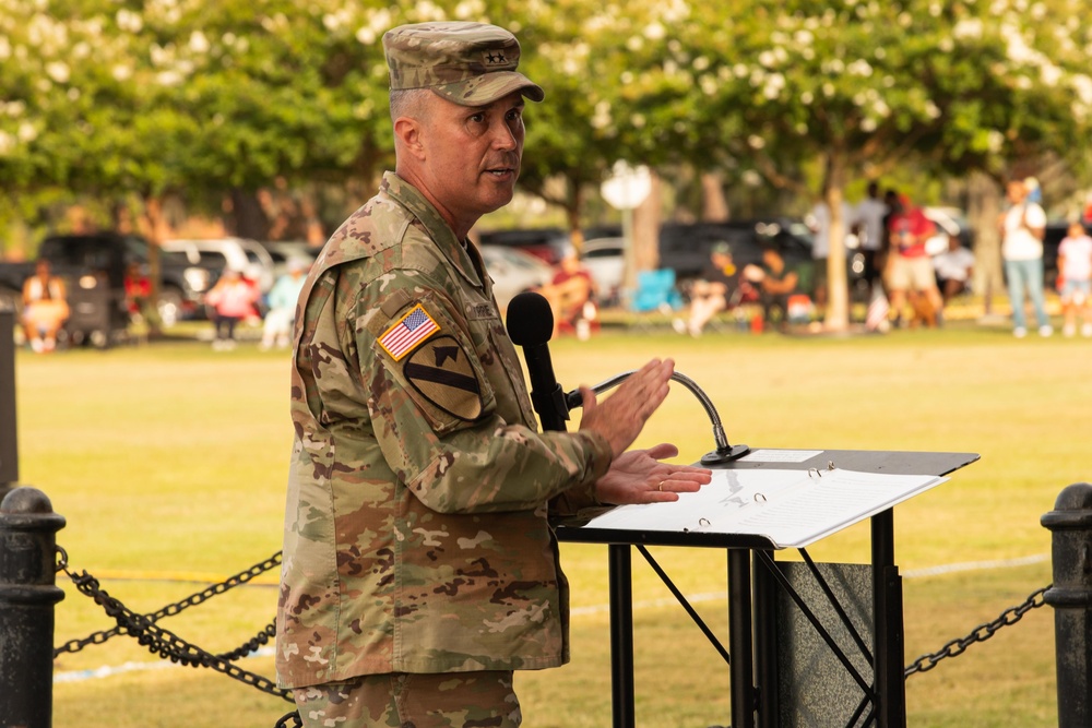 Dogface Soldiers attend a Marne Tattoo ceremony as part of Salute to Summer 2024