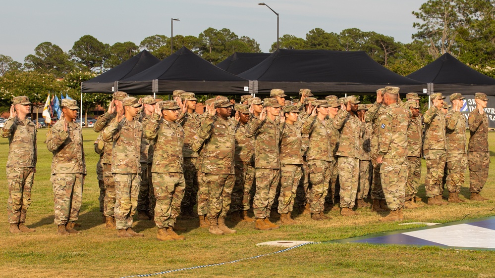 Dogface Soldiers attend a Marne Tattoo ceremony as part of Salute to Summer 2024