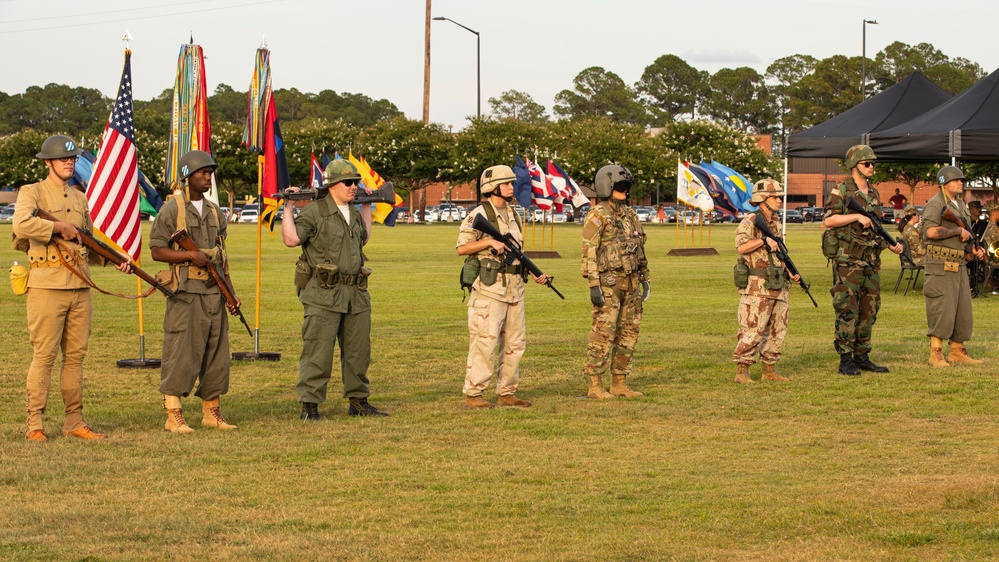Dogface Soldiers attend a Marne Tattoo ceremony as part of Salute to Summer 2024