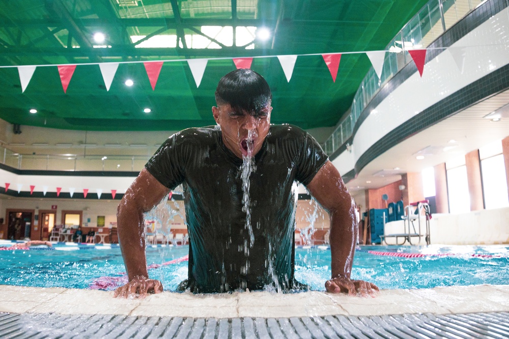 MARFORK Marines conduct amphibious-based physical training
