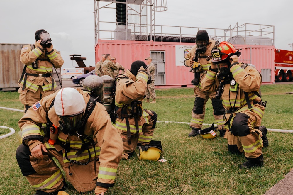 The 139th fire &amp; emergency services team execute live fire training