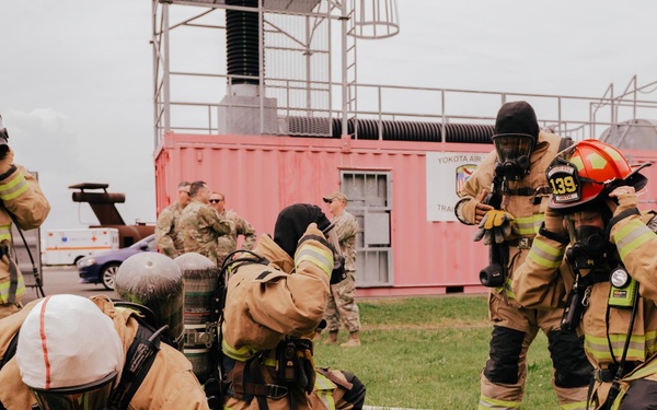 The 139th fire &amp; emergency services team execute live fire training