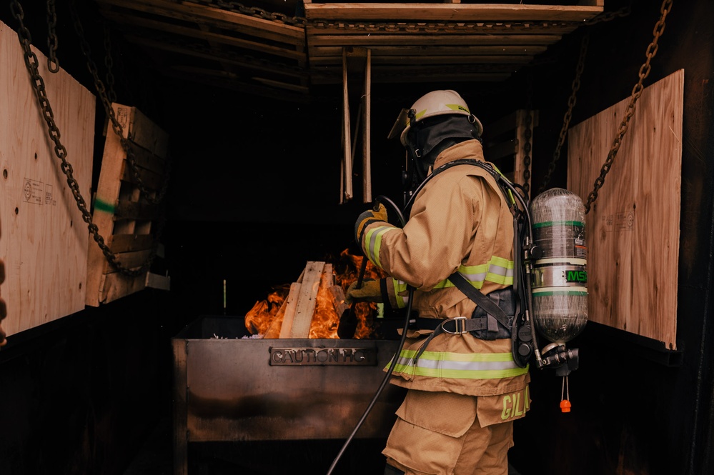The 139th fire &amp; emergency services team execute live fire training